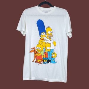 The Simpsons Mens White Graphic T-Shirt Size S